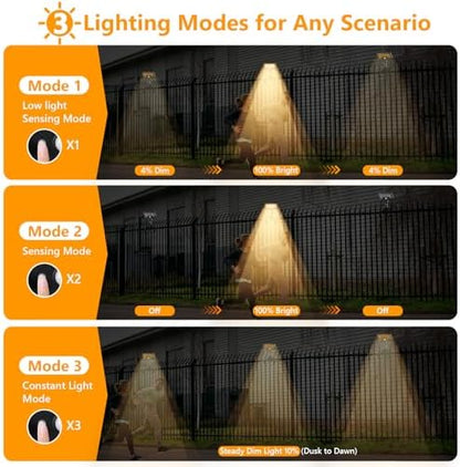 Solar Motion Lights Outdoor with Flexible Octopus Tripod (2 Pack, 3000K)