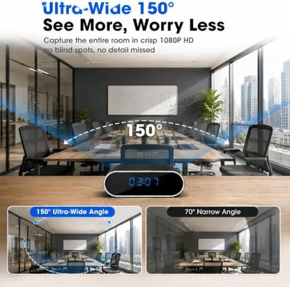 1080P HD WiFi Clock Hidden Camera, Wireless Indoor Security Spy Camera for Home Office,Surveillance Camera with Motion Detection & Night Vision, Remote Monitoring Nanny Cam for Baby Pet