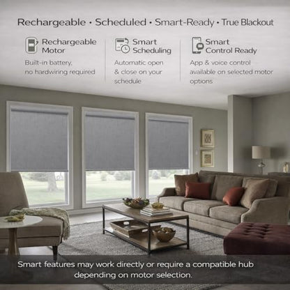 ZSHINE Motorized Blackout Roller Shades Remote Control Rechargeable(82164D)