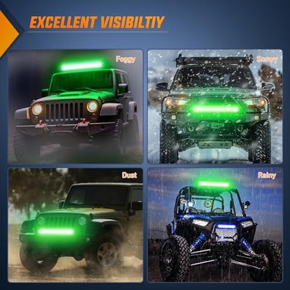 Nilight LED Light Bar 20 Inch 126W Spot Flood Combo Green Beam