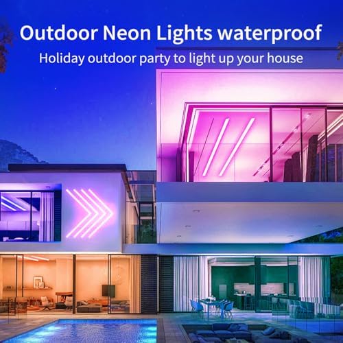 20Ft Neon Rope Lights,Flexible Led Rope Lights Control with App/Remote,Multiple Modes Rope Lights,IP65 Outdoor Waterproof,Music Sync Light Strip for Bedroom