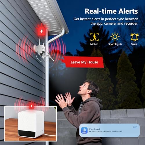 2.5K Solar Security Cameras Wireless Outdoor, 4-Camera System