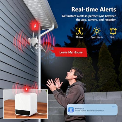 2.5K Solar Security Cameras Wireless Outdoor, 4-Camera System
