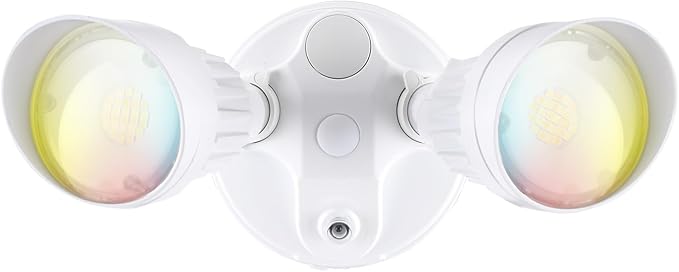 LEONLITE 3CCT Dusk to Dawn LED Security Lights, Adjustable Dual-Head Flood Light Outdoor with Photocell, 3000K/4000K/5000K Selectable, 25W(200W Equiv.), Wet Location, Aluminum, ETL Listed, White