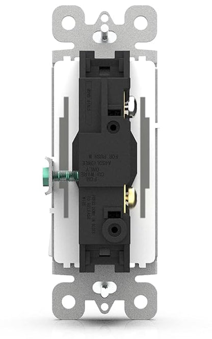 4Pack SOZULAMP Illuminated Light Switch-Esay to Install,No Neutral Wire,Single-Pole Paddle Rocker Lightswitch with Night Light,15Amp 120/277Volt,Glossy White