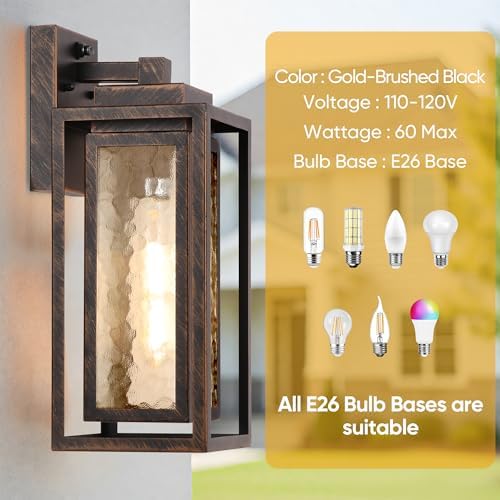 WIHTU 15.78'' Dusk to Dawn Porch Light, Outdoor Wall Sconce Light, Garage