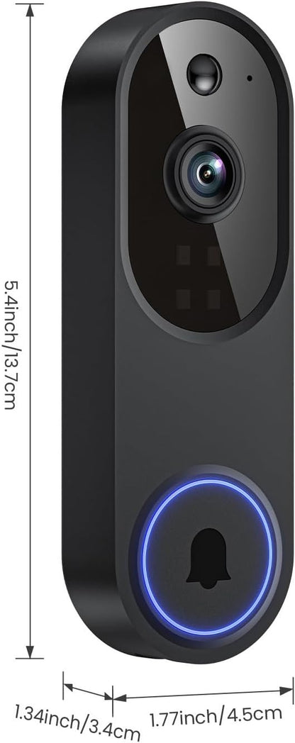 Guggre Doorbell Camera M52, Security Camera Outdoor/Indoor, 1080 HD with Night Vision, 4 Infrared Lights, 120° Wide View, Motion Detection Notification, Works with Smartphone, Wireless, Online Support