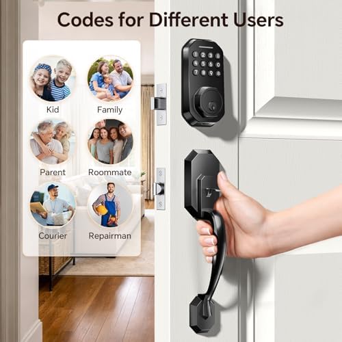 Ulecoce SL03 Front Door Lock Set, Keyless Entry Door Lock, Matte Black