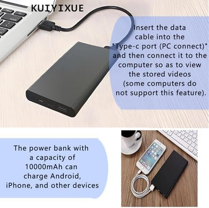 Hidden Camera - Spy Camera - Mini Camera - 10000 mAh HD 1080P- Portable Mobile Power Supply Camera - Secret Camera - Evidence-Collecting Camera-Small Camera-Nanny camera-55 Hours of Record