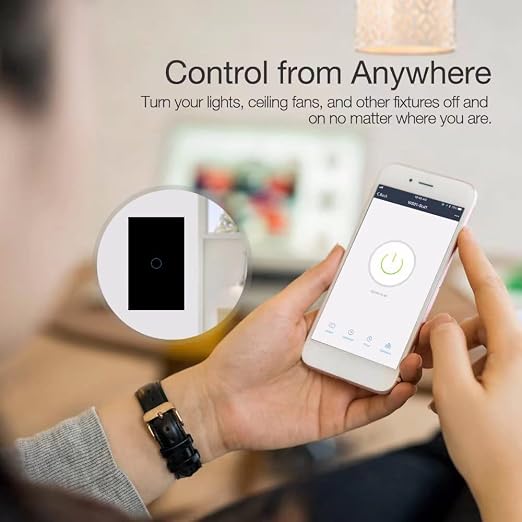 Zigbee Touch Smart Switch, Compatible with Alexa, Google Home, Hubitat, and HA, Neutral Wire Required (2 Gang, White)