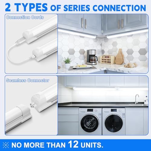 CNSUNWAY LED Shop Lights 1.5FT, 3 Color Changing 3500K/5000K/6500K Linkable