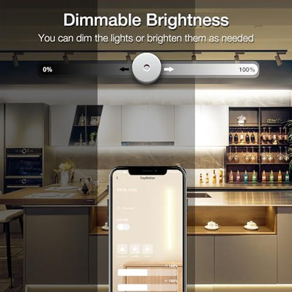DAYBETTER COB LED Strip Lights,LED Lights for Bedroom 32.8ft,Natural White