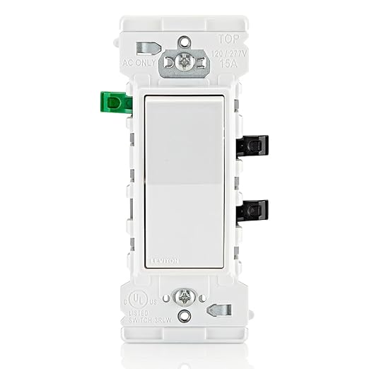Leviton Lever Edge 15 Amp Single Pole Rocker Switch,E5601-MW,White,(Pack of 40)