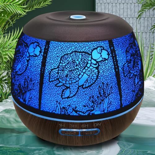 500ml Metal Turtle Essential Oil Diffuser, Cute Hollowed-Out Humidifier