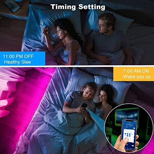 DAYBETTER Smart Led Lights 32.8 ft, 2835 RGB Led Strip Lights Kits with 24 Keys Remote, App Control Timer Schedule Led Music Strip Lights