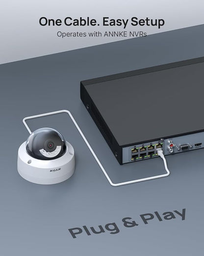 ANNKE C800 4K 8MP PoE Security Camera with Spotlight Color Night Vision, AI Human & Vehicle Detection, 24/7 Recording with Audio, IP67 Waterproof IK08 Vandalproof for Outdoor/Indoor(Not PTZ)