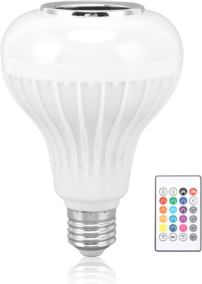 AYNEFY Music Bulb, Smart Music LED Bulb RGBW Color Changing LED Speaker Light E26 Base Remote Control with 12 Color Lights for Home Bar Bedroom Restaurant