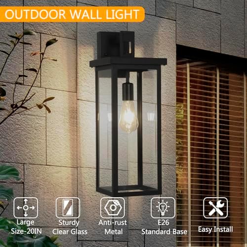 20 in Large Exterior Lighting Fixtures Modern Wall Lantern,2 Packs
