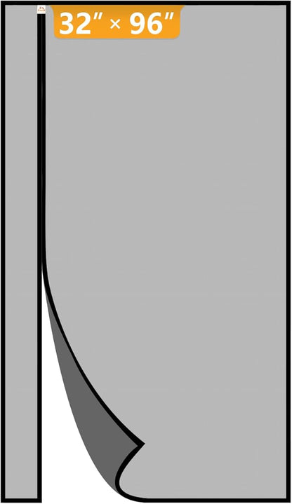 Yotache Reversible Magnetic Screen Door Fits Door Size 32 x 96, Screen Size 34" x 97", Left Right Side Opening Door Mesh with Magnets, Black