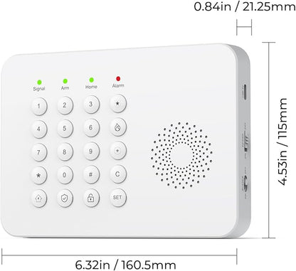 Wireless Home Security System WiFi/4G Home Alarm System with Phone APP Alert | Voice Control | No Subscription Fees | 24/7 Monitoring | Alexa Compatible