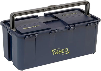 Raaco Tool Box with Removable Trays - 66 lb Load Capacity (Compact 20) | Durable Plastic Polypropylene (PP) Organizer with Handle, Stackable & Lockable, 66 lb Load Capacity (Compact 20)