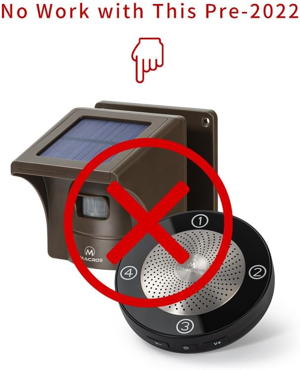 eMACROS Driveway Alarm Receiver Only, Sensor Required-Not Wrok for Pre-2022