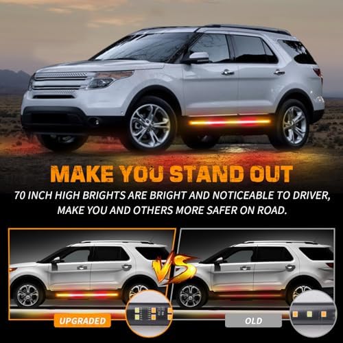 XRIDONSEN 2PCS 60 inch Running Board Strobe Lights Truck Emergency Lights