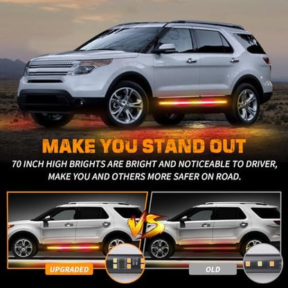 XRIDONSEN 2PCS 60 inch Running Board Strobe Lights Truck Emergency Lights