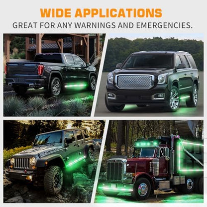 XRIDONSEN 2PCS 70 inch Running Board Strobe Lights 864 LED Emergency Lights