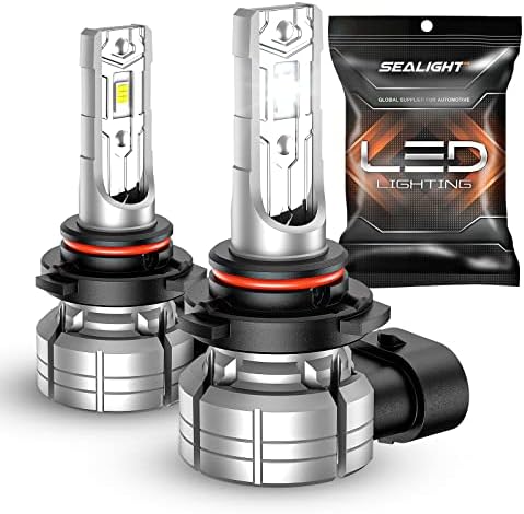 SEALIGHT 9006 LED Fog Light Bulbs, 12000LM 24W Strong Penetration 9006 HB4 LED Fog Lights, 6500k Cool White 5530 CSP Chips, IP68 Waterproof Plug and Play, Pack of 2
