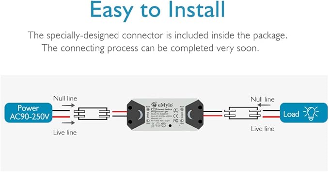 WiFi Switch, eMylo Smart Wireless Relay Module 2.4Ghz Wi-Fi Light Switch Basic Smart Remote Control Module Home Automation Timers Compatible with Alexa Echo Google Home 2 Pack