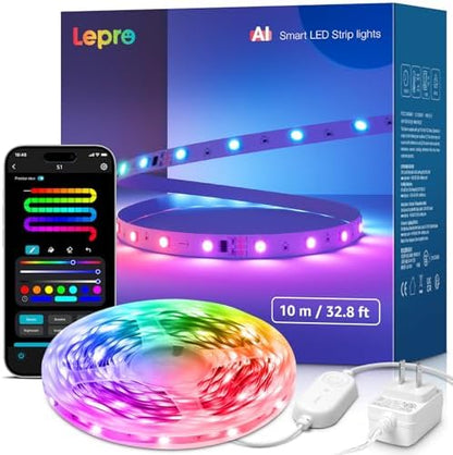 Lepro S1 AI Smart LED Strip Lights with IC 32.8FT 2.4G WiFi Bluetooth