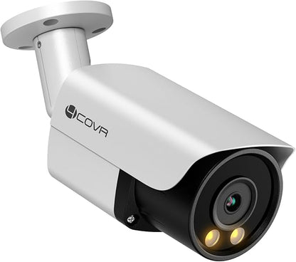 4COVR 4K PoE IP Security Bullet Camera Outdoor, 8MP UltraHD Wired Camera with Dual Lights Full-Color Night Vision, Two-Way Talk, AI Person/Vehicle Detection, Up to 256GB microSD Card, LY37YX8MA