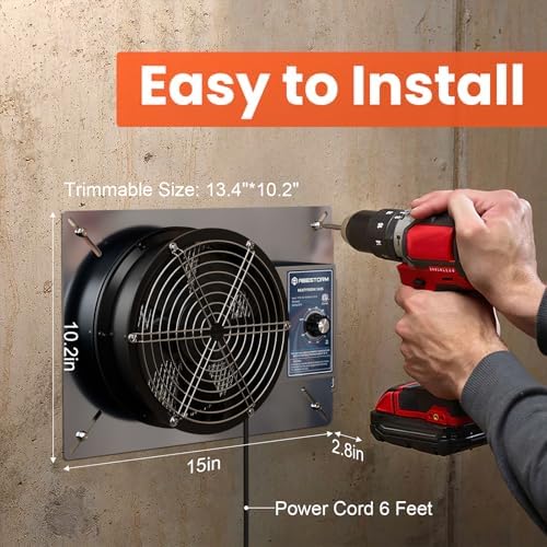 Abestorm 540 CFM Crawlspaces Ventilation Fan with Humidistat 8.7 Inch