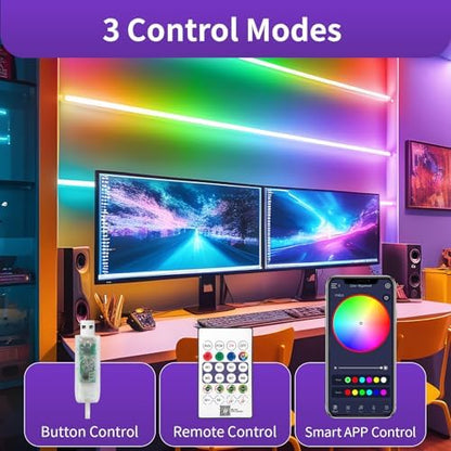 iNextStation 16.4FT Smart IC LED Strip Lights 5V USB RGB Neon Rope Lights