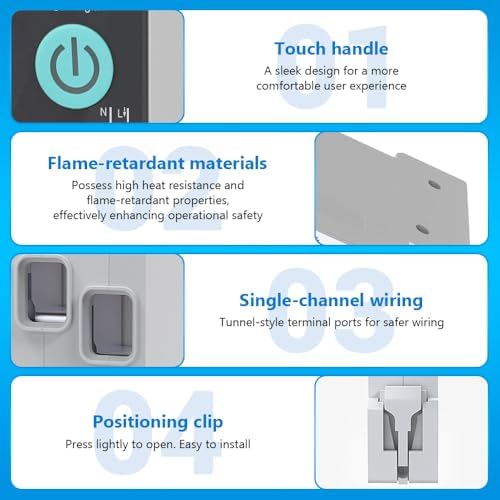WiFi Circuit Breaker, 1P+N 32A 230V Smart Wireless Remote Switch