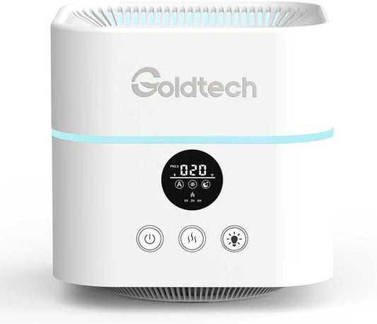 Humidifier and Air Purifier in One for Bedroom Up to 200Ft²,H13 True HEPA Filter Desk Air Purifiers with 500ML Water Tank,LED Light,Small Air Purifier and Humidifier Combo for Bedroom,Office
