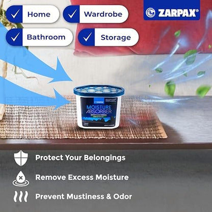 ZARPAX Moisture Absorber Activated Charcoal 10.5 oz - Set of 15