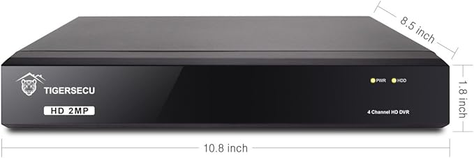 TIGERSECU Super HD 1080P 4 Channel DVR Security Recorder with 1TB Hard Drive, Hybrid 6-in-1 CCTV DVR Recorder Compatible with 2MP and 5MP TVI, AHD, CVI, Analog, RS485 PTZ and IP Cameras