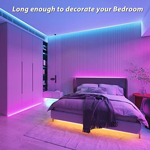 Ledagic Led Lights for Bedroom 100ft (1 Roll), RGB Led Lights Music Sync