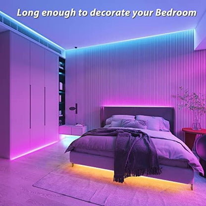Ledagic Led Lights for Bedroom 100ft (1 Roll), RGB Led Lights Music Sync