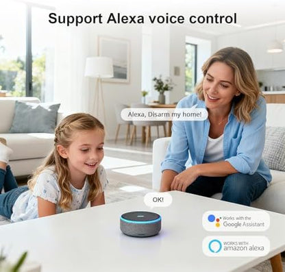 Wireless Home Security Systems,24Piece WiFi+GSM/4G Home Alarm System with Instant App Alerts & Remote Control,SOS Button Motion Sensors,Work with Alexa,NO Monthly Fees,Apartment,Kids Safety