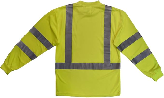 Radians ST21-3PGS-M Class 3 Max-Dri Moisture Wicking Mesh Long Sleeve Safety T-Shirt, Medium, Green