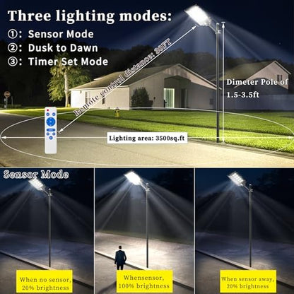 Ofuray Solar Street Lights Outdoor,Of-11800W Commercial Parking Lot Light