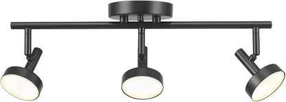 Globe Electric 64000007 19" 3-Light 22.5W Dimmable LED Integrated Track Lighting, Matte Black, Lighting for Kitchen, Bathroom, Bedroom, or Dining Room, Living Room Ceiling Lights, Light Fixture