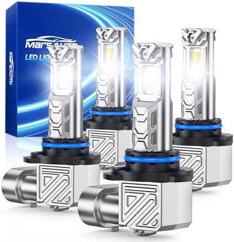 Marsauto M1C 9005 9006 60000LM Fanless LED Bulbs, 6500K IP68 – 4 Pack
