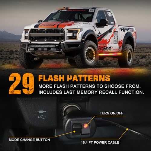 XRIDONSEN 2PCS 60 inch Running Board Strobe Lights Truck Emergency Lights