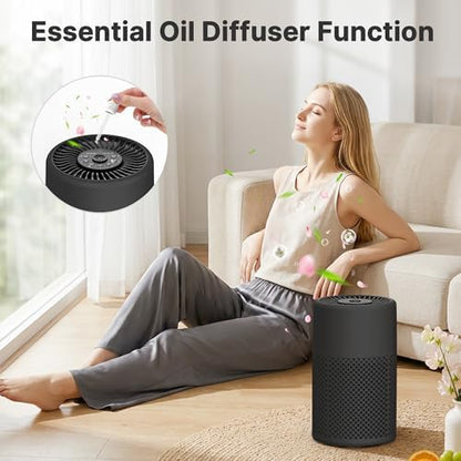Air Purifiers for Bedroom, Dorm Room, True HEPA Filter for Smoke, Graphite