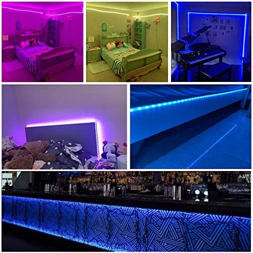 RUISHINE Battery Operated LED Strip Lights 32.8ft, Battery Powered Led Strip Lights for Bedroom Color Changing APP Remote, USB Led Lights for TV, Room, Kitchen, Party