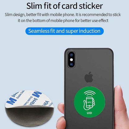 13.56 MHz UID Writable Rewritable Clone IC Smart Keychain, Compatible with MIFARE Classic 1K, RFID Blank Sticker for Access Control Key Sticker Rewritable (2 PCS)